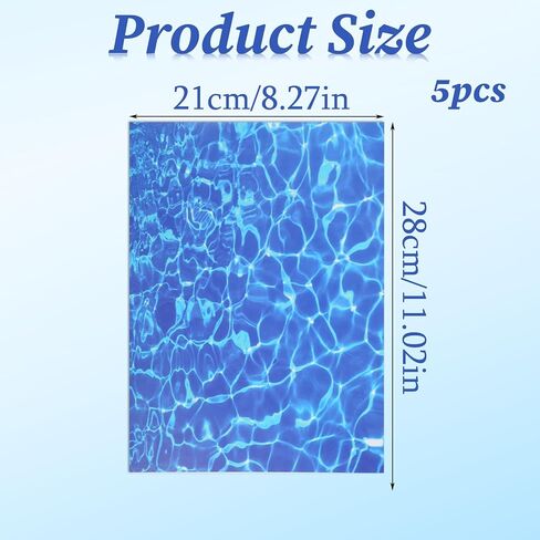 5Pcs Ripple Water Sticker Self-Adhesive Water Ripple Stickers Pearlescent RippleStream Sheet Coated Paper WaterStickers for Dollhouse Floorboard Miniature Garden Model Decor DIY in Saudi Arabia