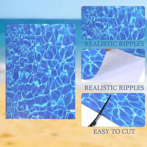 5Pcs Ripple Water Sticker Self-Adhesive Water Ripple Stickers Pearlescent RippleStream Sheet Coated Paper WaterStickers for Dollhouse Floorboard Miniature Garden Model Decor DIY in Saudi Arabia