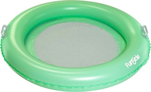 Maccabi Art Color Pop Mesh Float – 36in Round Inflatable Pool Lounger with Mesh Base for Teens and Adults – Fresh Mint Color, Easy Grip Valve, AirFlate Tool & DuraSeam Technology – Ages 9+ in Saudi Arabia