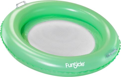 Maccabi Art Color Pop Mesh Float – 36in Round Inflatable Pool Lounger with Mesh Base for Teens and Adults – Fresh Mint Color, Easy Grip Valve, AirFlate Tool & DuraSeam Technology – Ages 9+ in Saudi Arabia