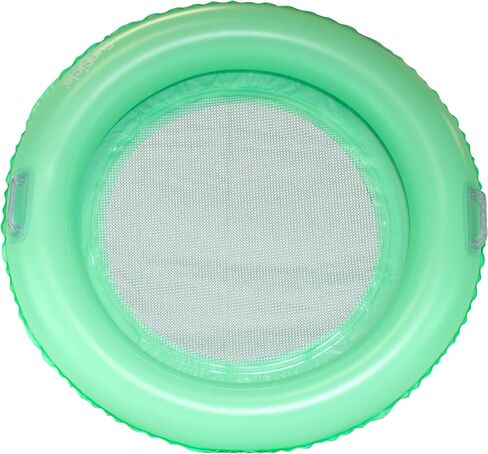 Maccabi Art Color Pop Mesh Float – 36in Round Inflatable Pool Lounger with Mesh Base for Teens and Adults – Fresh Mint Color, Easy Grip Valve, AirFlate Tool & DuraSeam Technology – Ages 9+ in Saudi Arabia