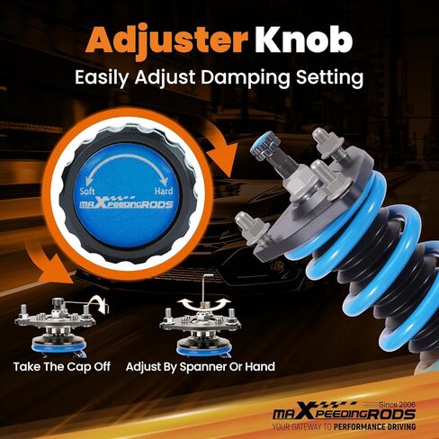 maXpeedingrods Coilover for Mazda 6 GH1/GH2 2009-2013, 24 Levels Damper Adjustable Coilovers Suspension Kit, Height Adjustable Shock Absorber Struts, T6 Upgraded Lowering Kits Blue in Kuwait