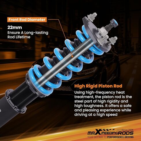 maXpeedingrods Coilover for Mazda 6 GH1/GH2 2009-2013, 24 Levels Damper Adjustable Coilovers Suspension Kit, Height Adjustable Shock Absorber Struts, T6 Upgraded Lowering Kits Blue in Kuwait