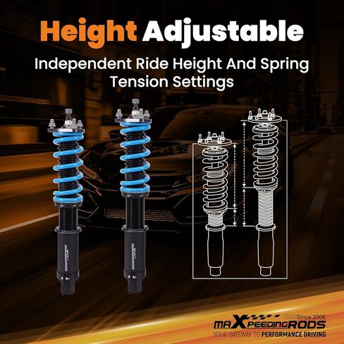 maXpeedingrods Coilover for Mazda 6 GH1/GH2 2009-2013, 24 Levels Damper Adjustable Coilovers Suspension Kit, Height Adjustable Shock Absorber Struts, T6 Upgraded Lowering Kits Blue in Kuwait