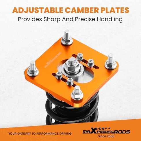 maxpeedingrods Coilovers لسيارة Mazda 323 1999-2003، لسيارة Mazda Protege 5 1999-2003، طقم تعليق كويلوفيرز قابل للتعديل للارتفاع، دعامات ممتصة للصدمات مسبقة الإعداد، مجموعات خفض بمقدار 1-3 بوصة ذهبي in Kuwait