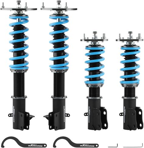 maXpeedingrods Coilovers for Chrysler Neon 2000-2002, for Dodge Neon 2000-2005, 24 Levels Damper Coilovers Suspension Kit Strut, Height Adjustable Shock Absorber, T6 Upgarded Lowering Kits Blue in Kuwait