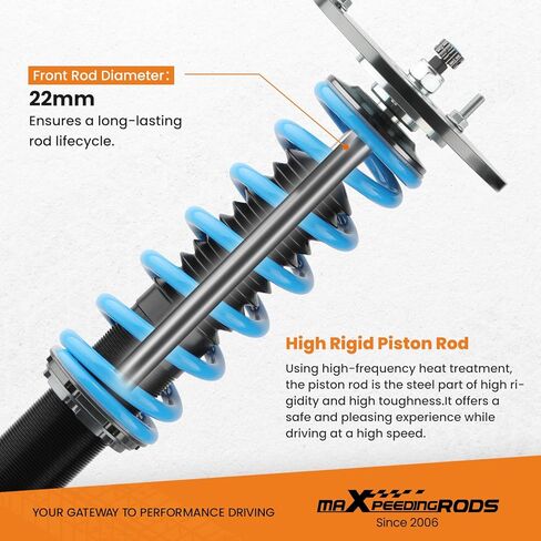 maXpeedingrods Coilovers for Chrysler Neon 2000-2002, for Dodge Neon 2000-2005, 24 Levels Damper Coilovers Suspension Kit Strut, Height Adjustable Shock Absorber, T6 Upgarded Lowering Kits Blue in Kuwait