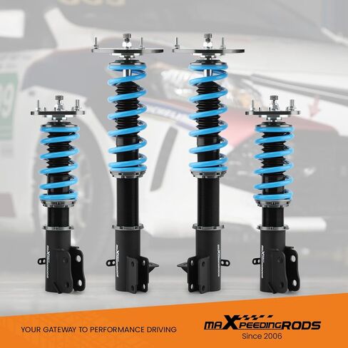 maXpeedingrods Coilovers for Chrysler Neon 2000-2002, for Dodge Neon 2000-2005, 24 Levels Damper Coilovers Suspension Kit Strut, Height Adjustable Shock Absorber, T6 Upgarded Lowering Kits Blue in Kuwait