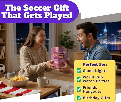 2026 World Cup Soccer Trivia Card Game, Nations & Icons – 150 Quiz Questions, 5 Fun Categories – Gifts for Boys, Kids, and Adults – Perfect for Watch Party, Family Game Night in Saudi Arabia