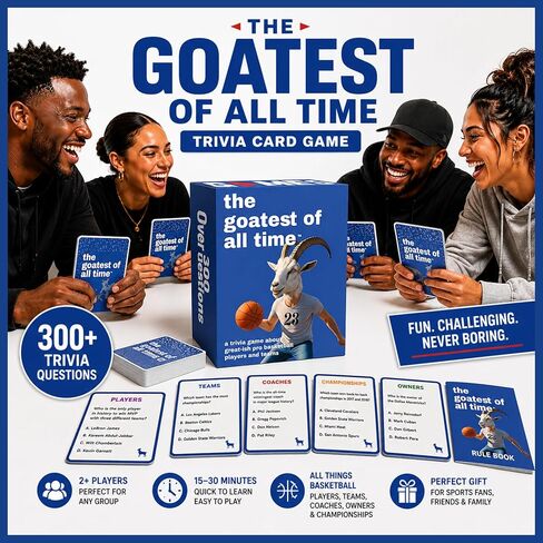 The Goatest of All Time – Basketball Trivia Game! 300 Trivia Questions on the Greatest pro Basketball Players, Teams and Coaches of All time. Perfect for Hoops Lovers and Game Nights. in Saudi Arabia