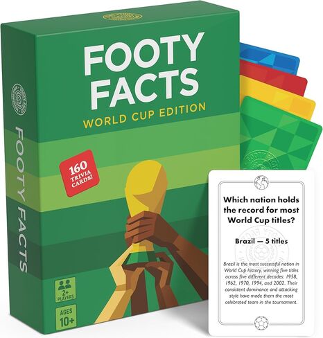 World Cup Soccer Trivia Game | 160 Soccer Trivia Questions | All Ages | Mobile Scorekeeper | Soccer Gifts for Boys & Men | World Cup 2026 Soccer Cards | Cool Trivia Game for Adults, Family, Teen, Kids in Kuwait