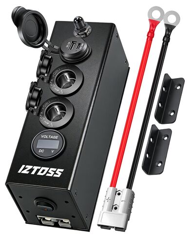 IZTOSS Cigarette Lighter Splitter, 12V Cigarette Lighter Adapter with Cigarette Lighter Socket & USB Charger, 12 Volt Socket Outlet, LED Voltage Display, Independent Switch, Built-in Fuse, Cord in Saudi Arabia