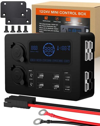 IZTOSS Cigarette Lighter Splitter, 12V Cigarette Lighter Adapter with Cigarette Lighter Socket & USB Charger, 12 Volt Socket Outlet, LED Voltage Display, Independent Switch, Built-in Fuse, Cord in Saudi Arabia