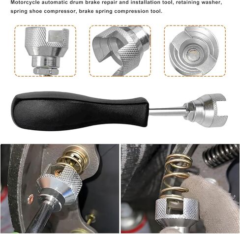 3 PCS Car Drum Brake Tool Kit, Double Ended Pliers with Spring Compressor & Brake Spoon, Vehicle Drum Brakes Adjustment Tool Set for Spring Removal & Installation in Saudi Arabia