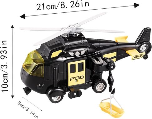 Helicopter Toy with Lights and Sound,Simulation Aircraft Helicopter Toy Model with Light - Aircraft with Movable Propellers for Kindergarten, School, Park, Home in Saudi Arabia