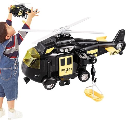 Helicopter Toy with Lights and Sound,Simulation Aircraft Helicopter Toy Model with Light - Aircraft with Movable Propellers for Kindergarten, School, Park, Home in Saudi Arabia