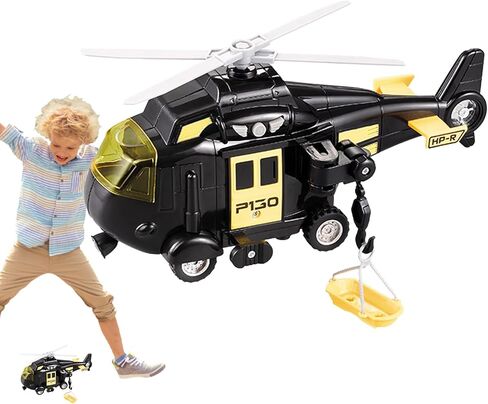 Helicopter Toy with Lights and Sound,Simulation Aircraft Helicopter Toy Model with Light - Aircraft with Movable Propellers for Kindergarten, School, Park, Home in Saudi Arabia