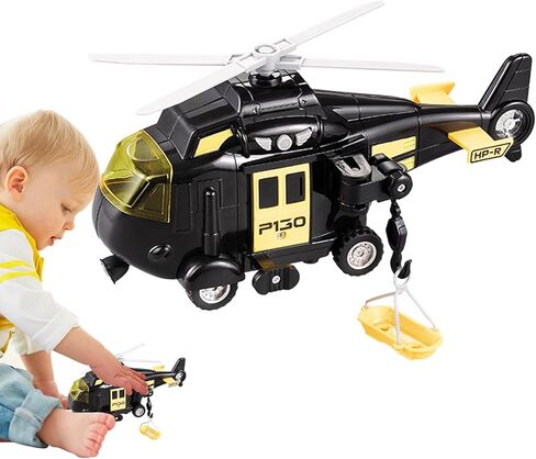 Helicopter Toy with Lights and Sound,Simulation Aircraft Helicopter Toy Model with Light - Aircraft with Movable Propellers for Kindergarten, School, Park, Home in Saudi Arabia