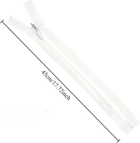 10pcs Invisible Zipper for Sewing, White Zipper for DIY Clothing and Crafts, Durable and Easy to Install in Kuwait