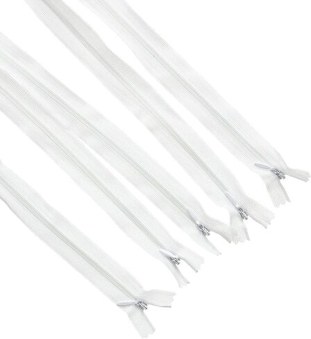 10pcs Invisible Zipper for Sewing, White Zipper for DIY Clothing and Crafts, Durable and Easy to Install in Kuwait