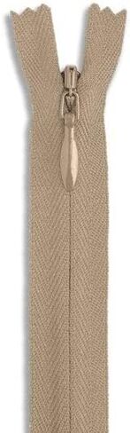 18 Inch Invisible Zipper – Beige Nylon Sewing Zipper, Heavy Duty, Non-Separating, 2mm Tooth Size, Perfect for Dresses, Skirts, Crafts, and DIY Sewing Projects in Kuwait
