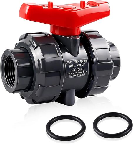 1 "NPT UPVC صمام كروي، DN25 PVC True Union صمام كروي كامل التدفق، ASTM EPDM O-ring، 1 بوصة صمام كروي ملولب PVC لنظام المياه in Saudi Arabia