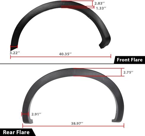 PIT66 Fender Flare متوافق مع Ford F150 2004 2005 2006 2007 2008 (غير مناسب للتراث) قالب قوس العجلة نمط المصنع أسود 4 قطع in Kuwait