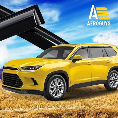 Extra Durable Window Deflectors Tape-On Window Visors Rain Guards Fit for Toyota Grand Highlander 2024-2026, Sun Visors, Wind Vent for Shades, Exterior Car Accessories - 6pcs. AG0752 in Saudi Arabia