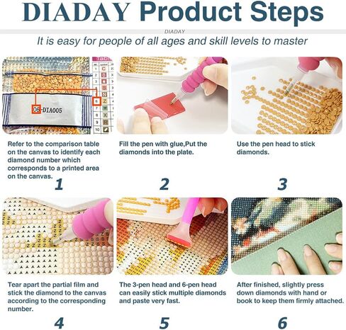 DIADAY السلاحف البحرية الماس اللوحة عدة، مجموعات الفن الماس للبالغين، 5D كامل جولة الحفر السلاحف الماس اللوحة الفنية، DIY جوهرة الحرفية الفنون ديكور جدار المنزل هدية 12 × 12 بوصة in Kuwait