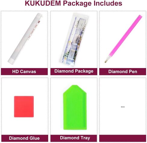 مجموعات طلاء الماس الفيل من kukudem، مجموعات فنية ماسية ذات شكل خاص 5D للبالغين، حرفة فنية بأحجار الراين الكريستالية للمبتدئين هدية ديكور جدار المنزل، 12 × 12 بوصة in Kuwait