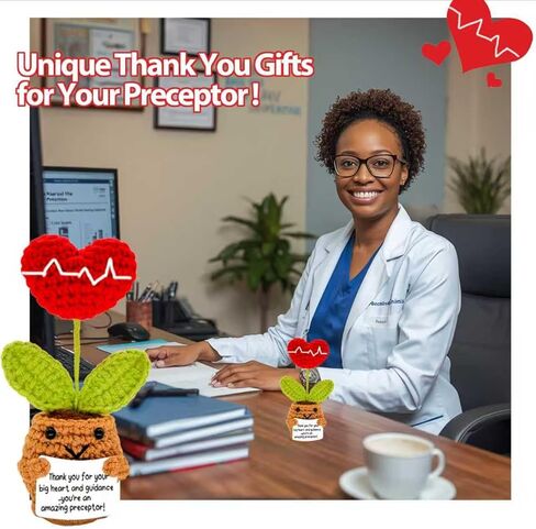YRUKOMU Nurse Preceptor Definition Gift Heart Crochet with Positive Cards Desk Decor Accessories Preceptor Appreciation Medical LPN Thank You Gifts for PA Doctor Nursing Mentor Instructor in Saudi Arabia