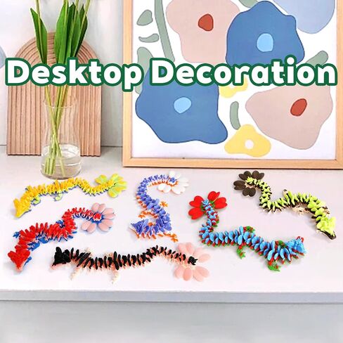 Random 10 PCS 3D Printed Dragon, 8.6" 3D Printed Flexible Articulated Dragon, 3D Printed Animals, Easter Basket Stuffers Essentials Fidegt Toys for Autism/ADHD, Home Office Decor in Saudi Arabia