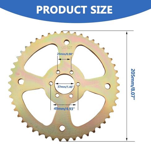 50T Mini Bike Balanced Performance 6 Hole Sprocket Rear Chain # 40 41 420 Replacement for Coleman CT100U CC100X Baja Doodle Bug DB30 Mega Moto MMB80 105 for Motovox MBX10 Mini Bike in Saudi Arabia