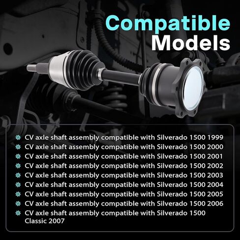 2 PCS Front CV Axle Shaft Assembly FWD Compatible with Silverado 1500 1999 2000 2001 2002 2003 2004 2005 2006 Classic 2007 Left Right Driver Passenger Side NCV10142 in Saudi Arabia