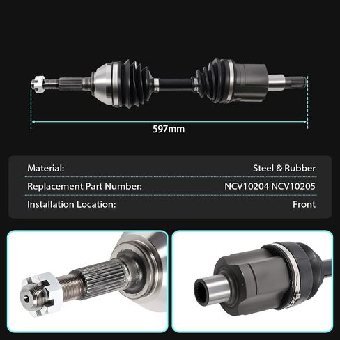 2 PCS Front CV Axle Shaft Assembly FWD Compatible with Blazer Jimmy S10 Sonoma 1997 1998 1999 2000 2001 2002 2003 2004 2005 Left Right Driver Passenger Side NCV10204 NCV10205 in Saudi Arabia