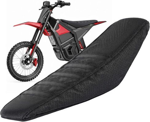 Gripper Seat Cover Compatible with Yozma IN10 Electric Dirt Bike - Non-Slip Striped Polyester Seat Cushion Protector for Ebike, Waterproof Motocross Upgrade Accessories for Off-Road Riding (Black) in Kuwait
