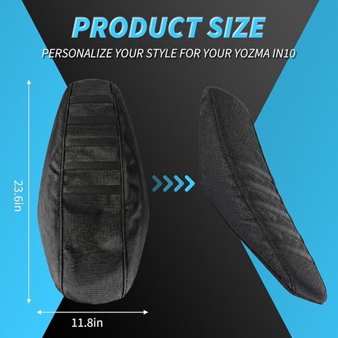 Gripper Seat Cover Compatible with Yozma IN10 Electric Dirt Bike - Non-Slip Striped Polyester Seat Cushion Protector for Ebike, Waterproof Motocross Upgrade Accessories for Off-Road Riding (Black) in Kuwait