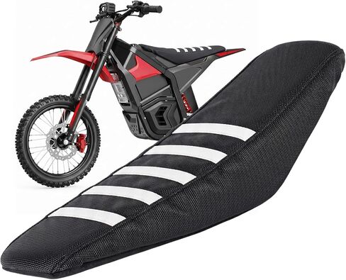 Gripper Seat Cover Compatible with Yozma IN10 Electric Dirt Bike - Non-Slip Striped Polyester Seat Cushion Protector for Ebike, Waterproof Motocross Upgrade Accessories for Off-Road Riding (Black) in Kuwait