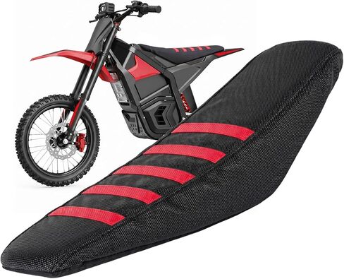 Gripper Seat Cover Compatible with Yozma IN10 Electric Dirt Bike - Non-Slip Striped Polyester Seat Cushion Protector for Ebike, Waterproof Motocross Upgrade Accessories for Off-Road Riding (Black) in Kuwait