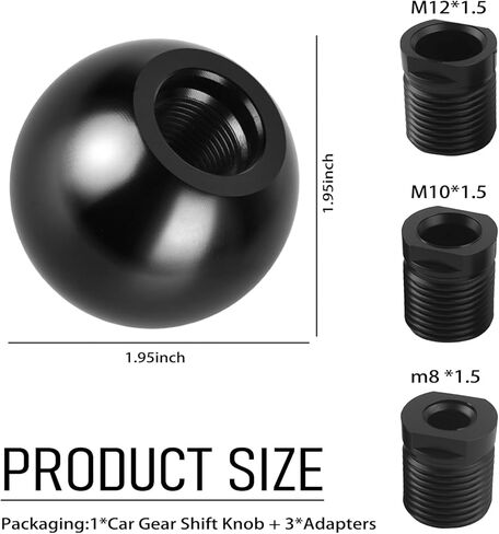 Aluminum Gear Shift Knob,Car Round Manual Shifter Knob Kit with M8 M10 M12 Adapters,Universal & Water-Resistant Stick Shift Knobs Car Decorations for Most Manual Cars in Kuwait