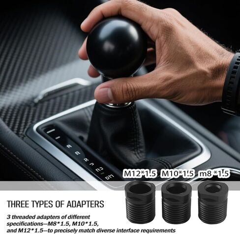Aluminum Gear Shift Knob,Car Round Manual Shifter Knob Kit with M8 M10 M12 Adapters,Universal & Water-Resistant Stick Shift Knobs Car Decorations for Most Manual Cars in Kuwait