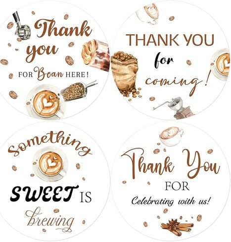 80Pcs Something Sweet is Brewing Stickers Thanks for Bean Here Sticker for Coffee Theme Baby Shower Decoration A Baby is Brewing Party Decors Favors Candy Gifts Envelopes Packaging Seals in Saudi Arabia