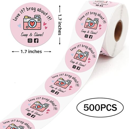 Cute Pink Retro Camera Design Stickers, 500 PCS, Paper, Pink, Retro Style, Letter Print, Indoor Use, Single Use in Saudi Arabia