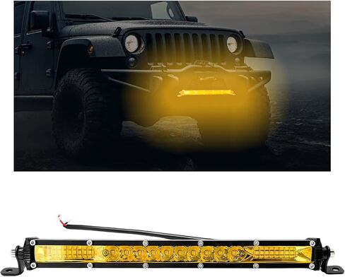 11 Inch LED Light Bar, 10-30 V 26 LED Slim Driving Lamps Spot Flood Combo Beam Lights, IP67 Waterproof Single Row Fog Light Bar for Off Roads Cars Trucks SUVs Boats (White) in Saudi Arabia