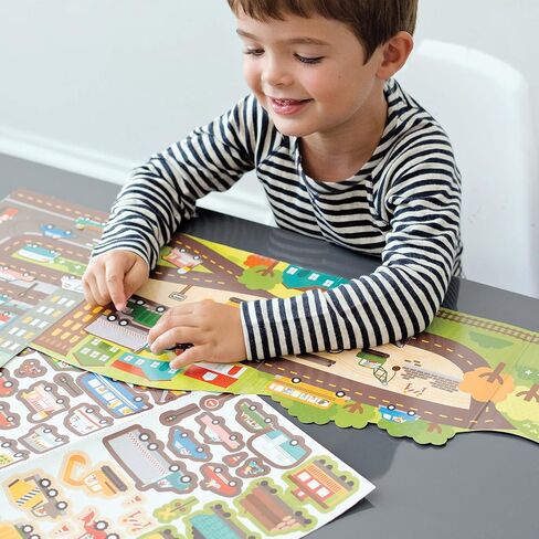 Petit Collage Sticker Activity Book, My Little Town – Giant Fold Out Sticker Book for Kids, Includes Over 100 Reusable Stickers – Activity Toys for Ages 4+ in Saudi Arabia