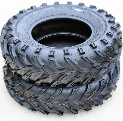 مجموعة من 2 (اثنين) إطارات Forerunner Mars B M/T ATV ​​UTV Mud للطرق الوعرة - 25x8.00-12 25x8-12 25x8x12 43F نطاق تحميل 6 طبقات BSW جدار جانبي أسود in Kuwait