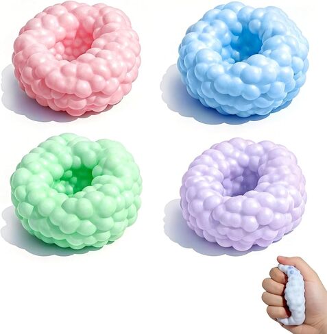 4PCS Crunchy Squishy Stress Ball，Soft Crunchy Stress Ball for Anxiety Stress Relief Focus Relaxing, Shapeable Sensory Squeeze Fidget Toys for Office in Saudi Arabia
