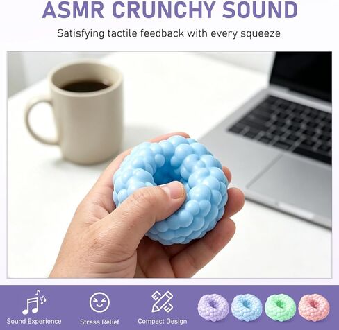 4PCS Crunchy Squishy Stress Ball，Soft Crunchy Stress Ball for Anxiety Stress Relief Focus Relaxing, Shapeable Sensory Squeeze Fidget Toys for Office in Saudi Arabia