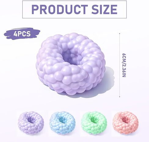 4PCS Crunchy Squishy Stress Ball，Soft Crunchy Stress Ball for Anxiety Stress Relief Focus Relaxing, Shapeable Sensory Squeeze Fidget Toys for Office in Saudi Arabia
