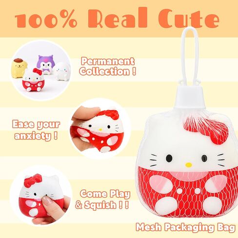 4-Piece Cute Anime Style Slow Rise Squishy Toys | Soft Squeeze Fidget Toys | Kawaii Desk Decor for Anxiety Relief | Adorable Healing Gift to Help You Relax in Saudi Arabia